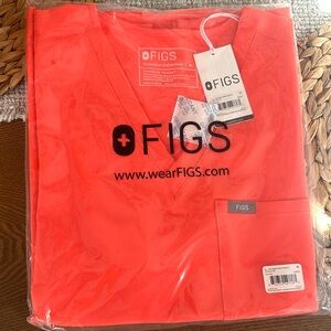 FIGS Fiery Coral Catarina Top NWT